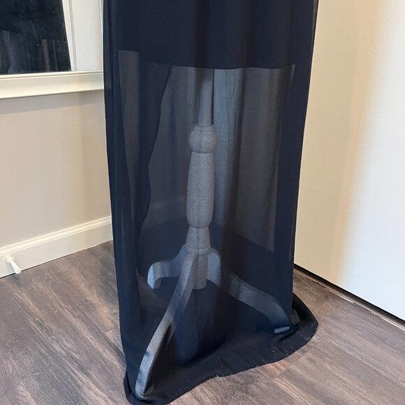 NWT Guess Black Double Strap Chiffon Maxi Dress, Size Large - Picture 14 of 16